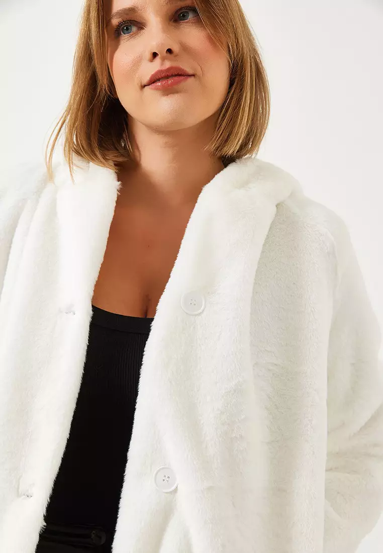 Women's Hooded Long Plush Coat 2166 60351317