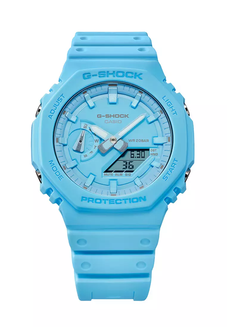 Jam Tangan Analog Digital Wanita Casio G-Shock GA-2100-2A2 - Blue Resin Strap