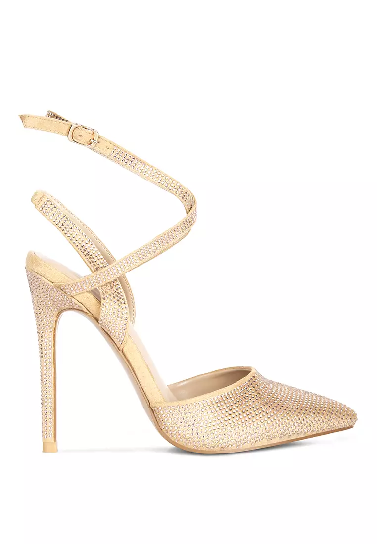 Buy RAG CO Champagne Diamante Studded High Heeled Sandal 2024