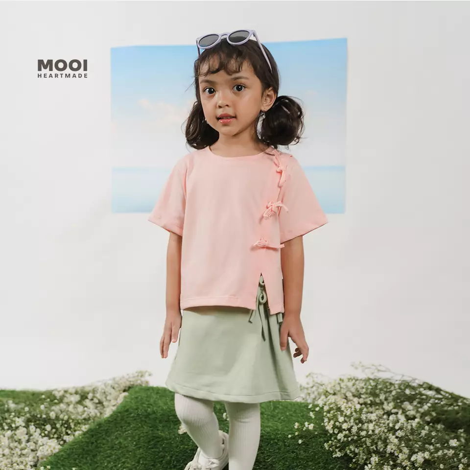 Mooi Rok Celana Skort Anak Perempuan Nata Skort Pants - Pink Blossom