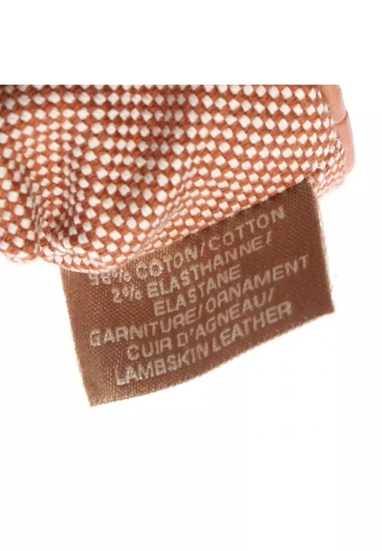 Pre-Loved Hermès scrunchie claudia Blanc air hair accessory toile ash leather Brown off white