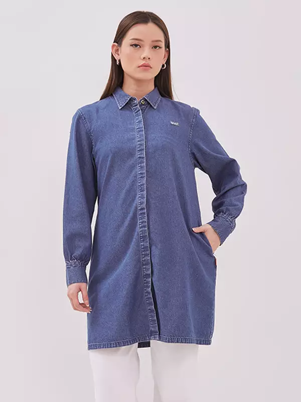 DUST Kemeja Tunik Anastasia Navy (D. 116422)