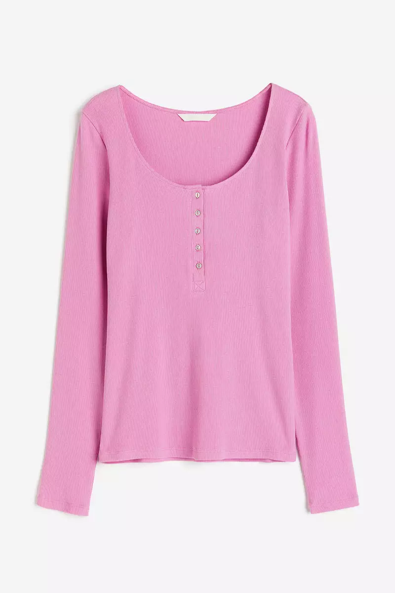Ribbed Henley top