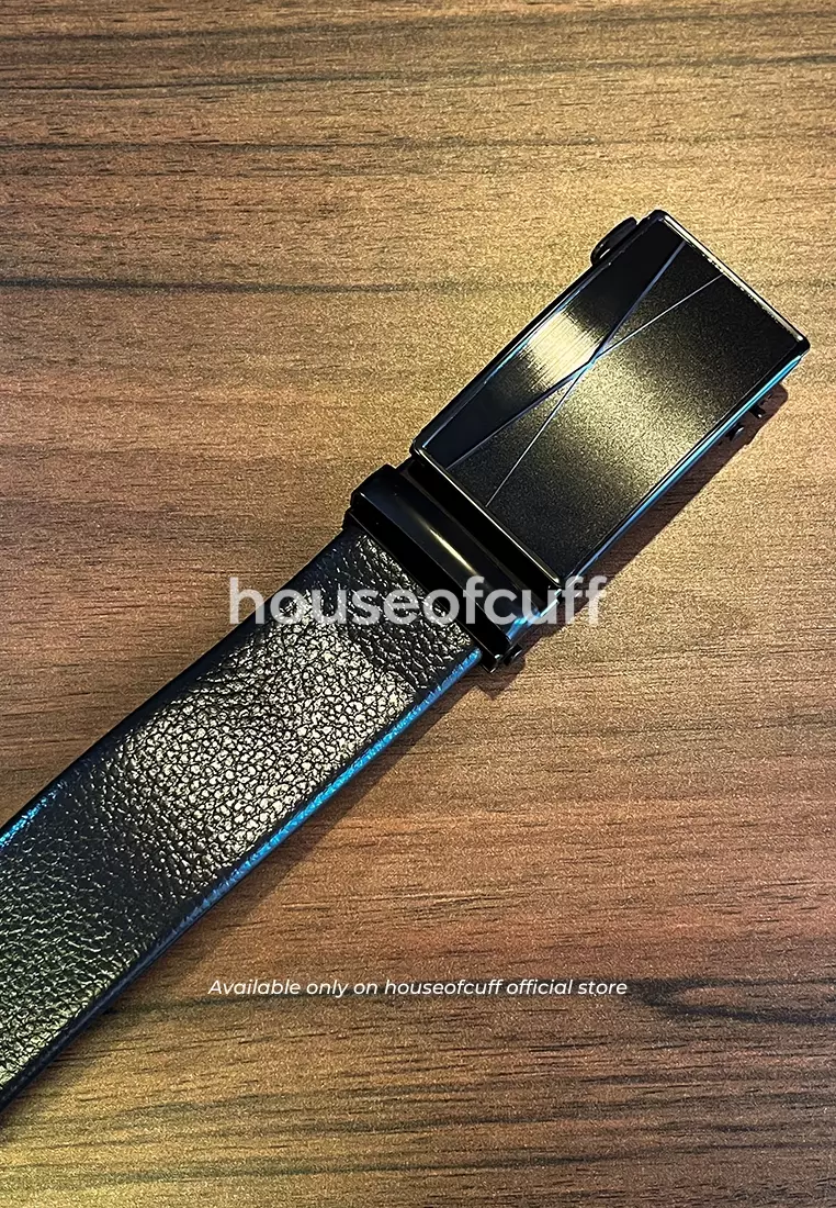 Houseofcuff ikat pinggang kulit rail hitam belt RL07