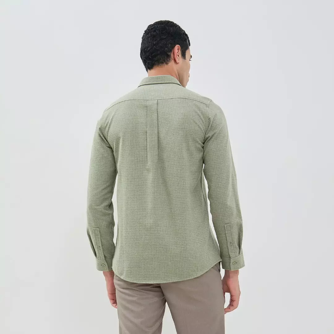 Jobb Presley Kemeja Pria Lengan Panjang Slim Fit Hijau Colour Green