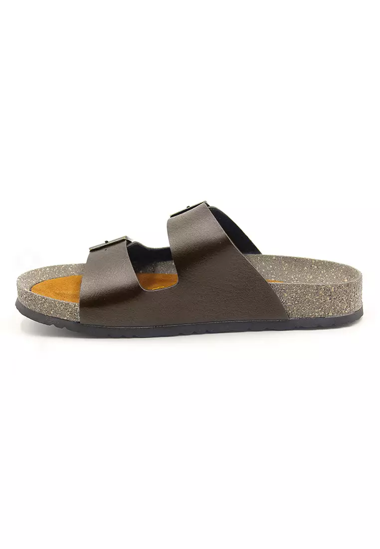 Athens - Dark Brown Leather Sandals & Flip Flops & Slipper
