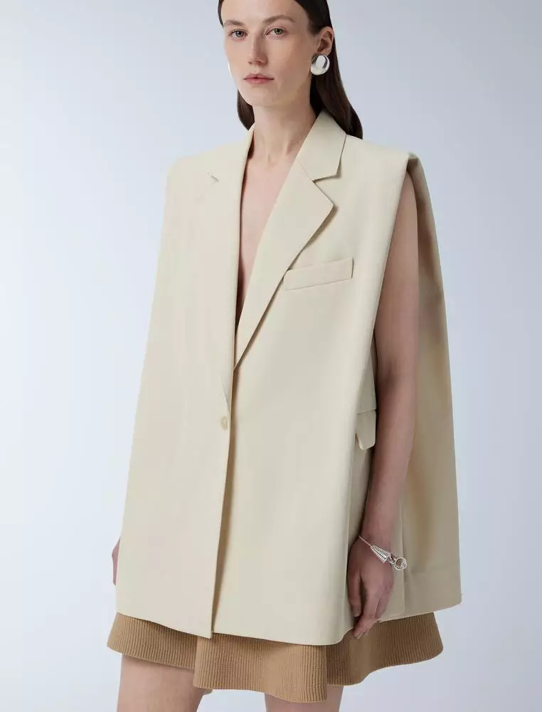 Solid color temperament mid-length vest