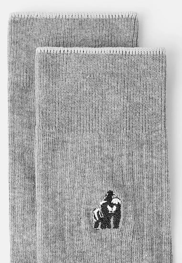Animal Embroidered Cotton Socks