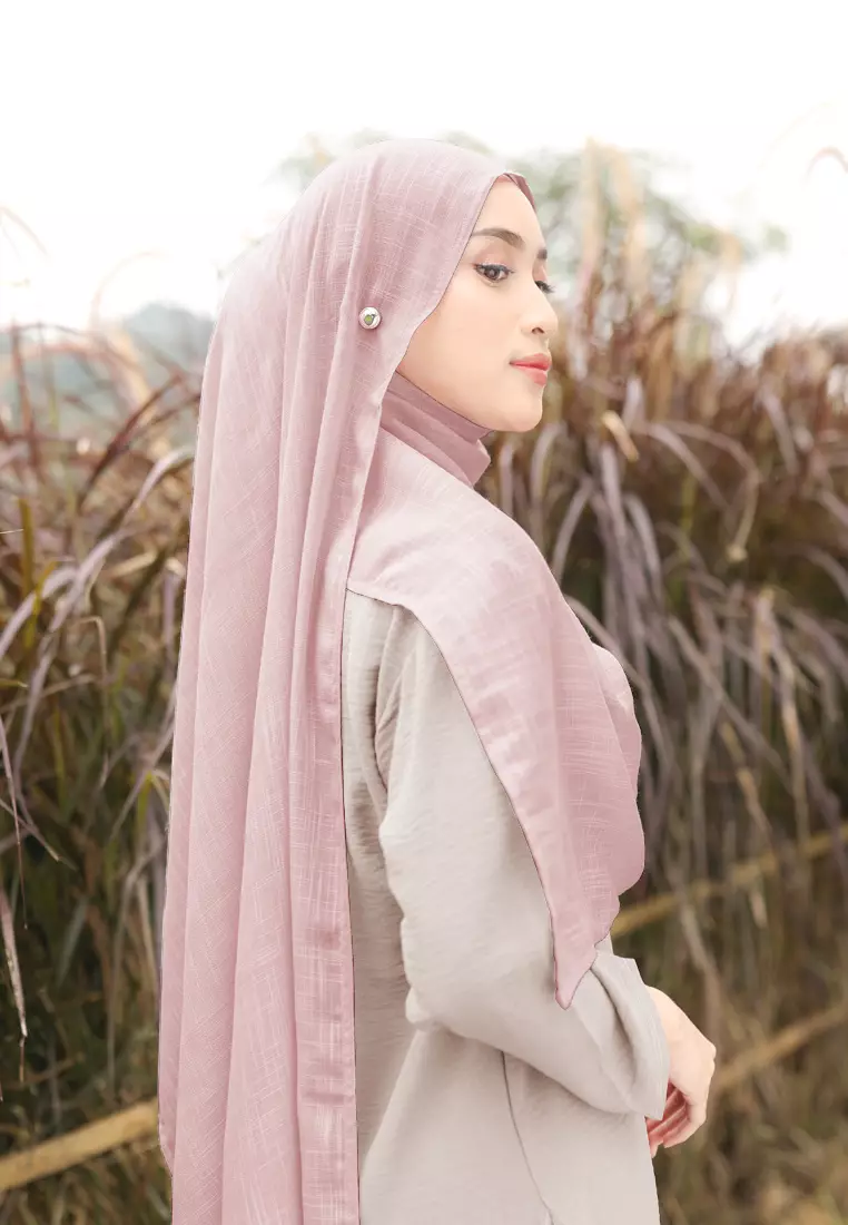 Cotton Bee - Nakeya Shawl | Hijab Pashmina | Viscose Linen - Deep Rose
