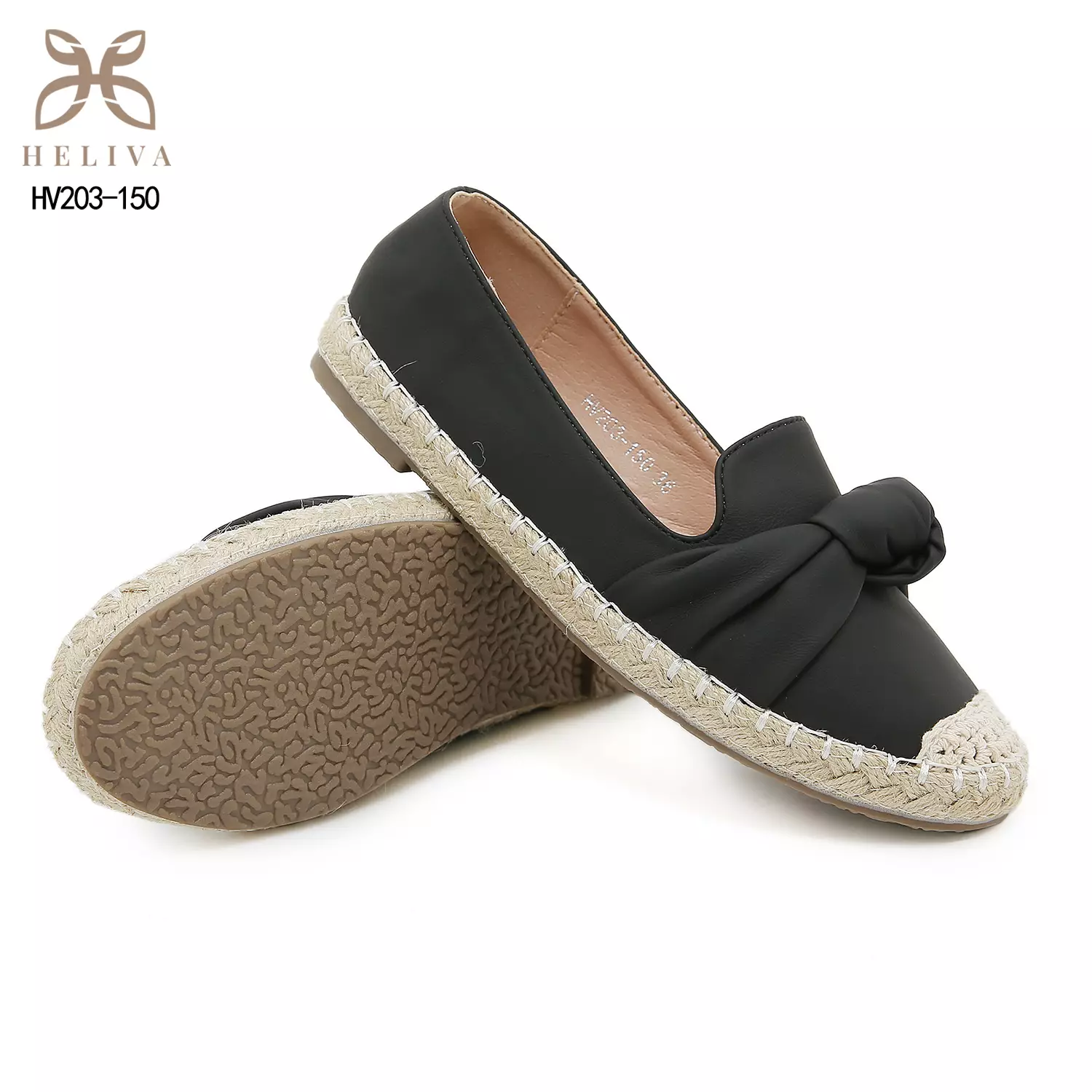 HELIVA YUNNA Stylish Slip On Shoes with Decorative Bow and Espadrille Accent HV203-150