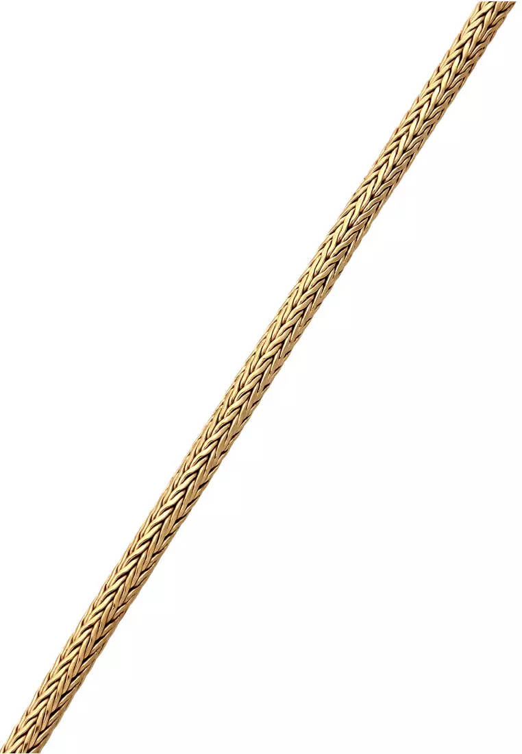 EXCLUSIVE Kalung Perhiasan Perak 925 Pria Snake Chain Gold Plated