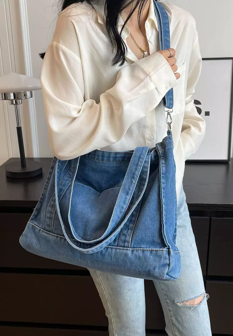 牛仔布休閒日系單肩包