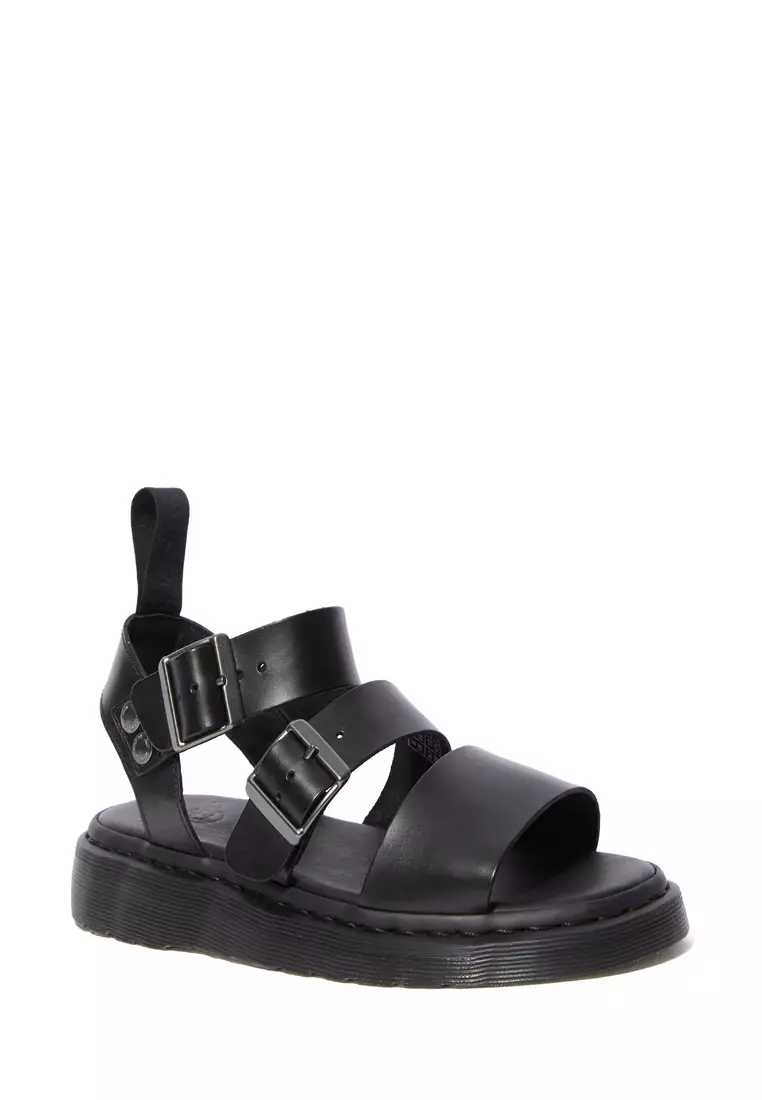 Gryphon Brando Leather Gladiator Black Sandals - Men