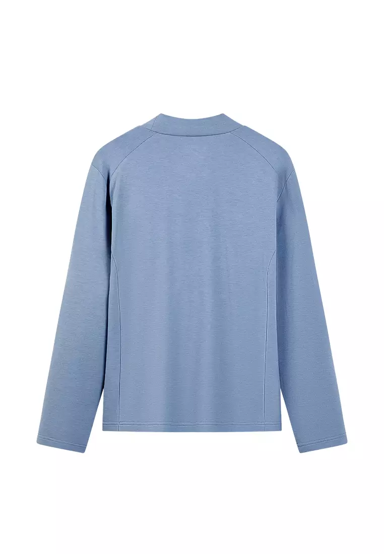 MEN'S K-SWISS LOGO STAND COLLAR LONG SLEEVES T-SHIRT