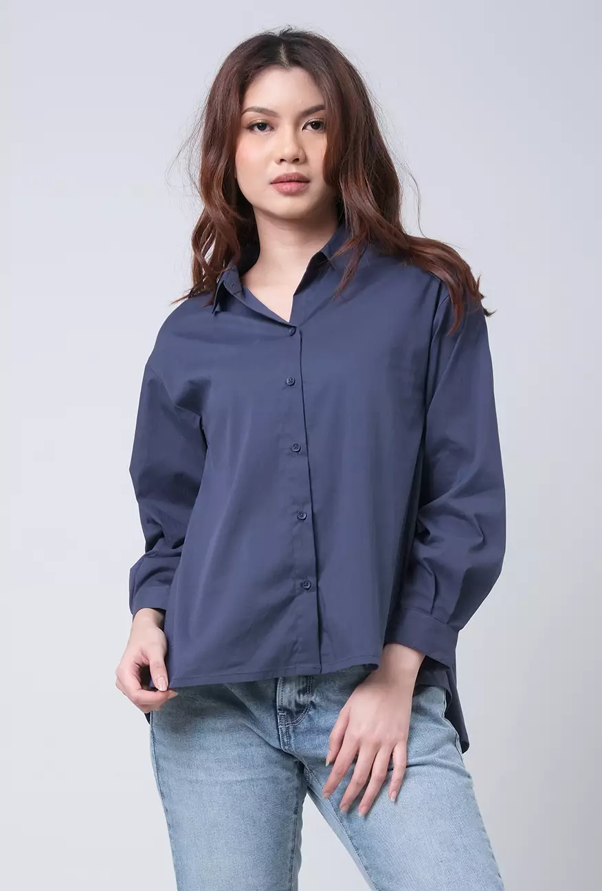 Kemeja Wanita Raquel Navy