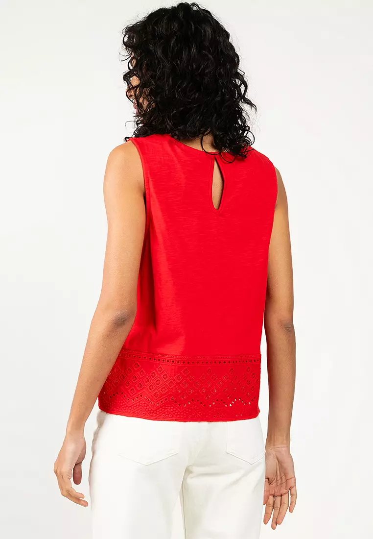 Sleeveless Mix Jersey Top