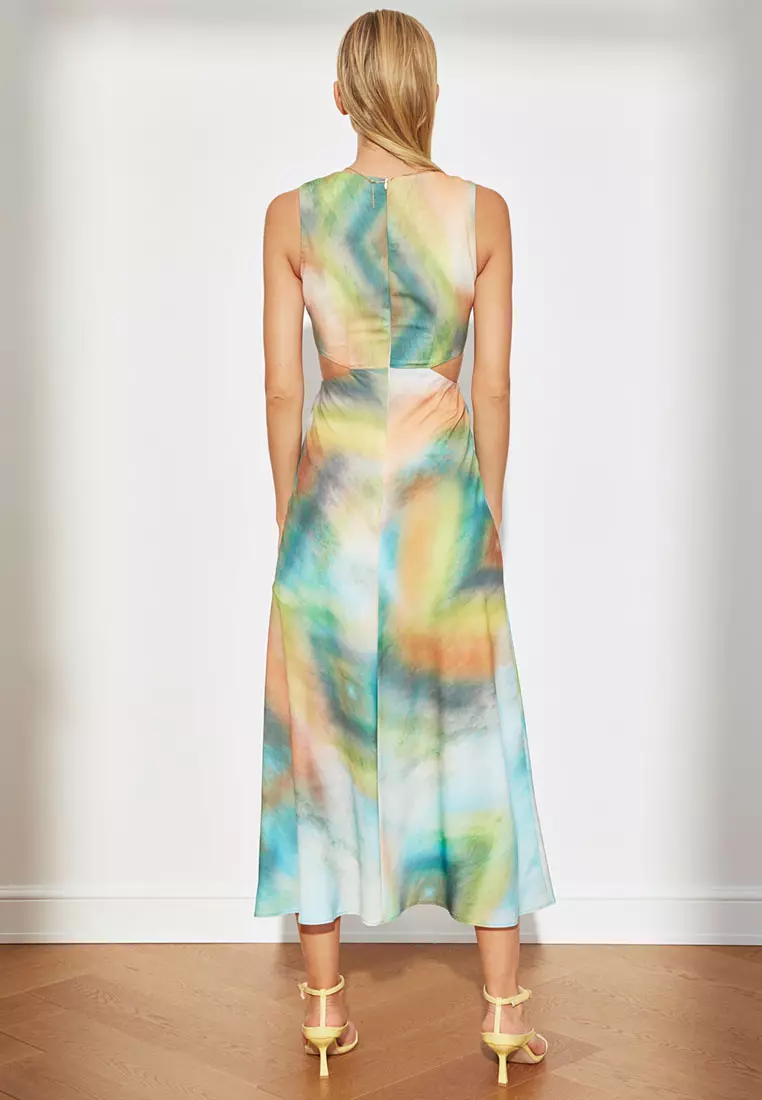 Buy Trendyol Tie Dye Cut Out Midi Dress Online ZALORA Malaysia