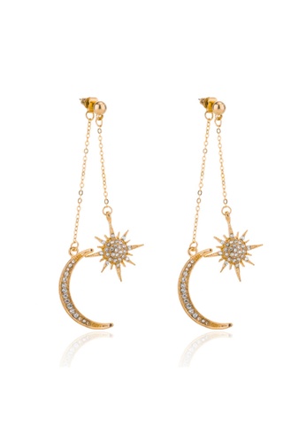 Kings Collection gold Star Crystal Moon Pendant Earrings (KJEA20011) 320AFAC641AA67GS_1