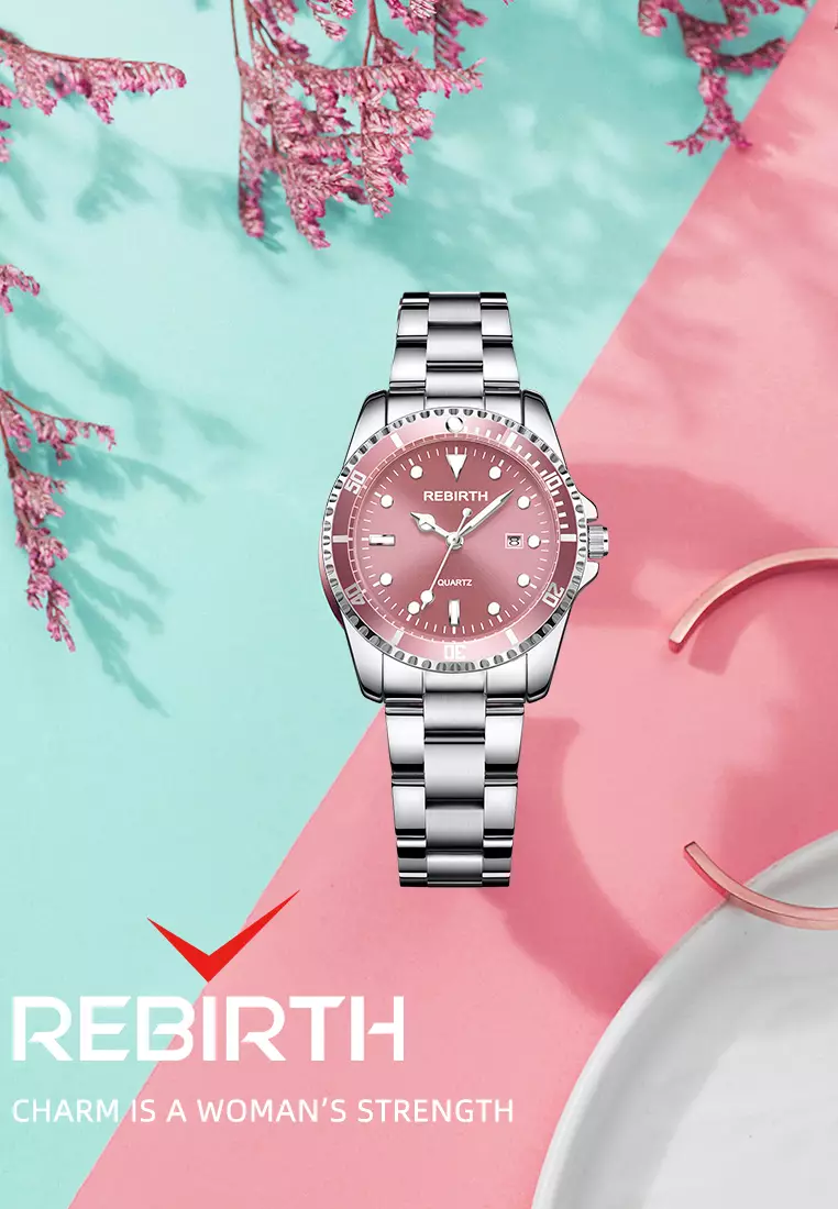 jam tangan wanita original Top Mewah bisnis Tali stainless steel dengan gelang