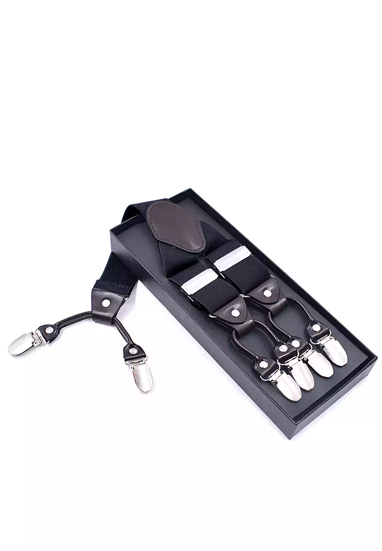 Men's Adjustable Elastic 6 Clips Suspenders