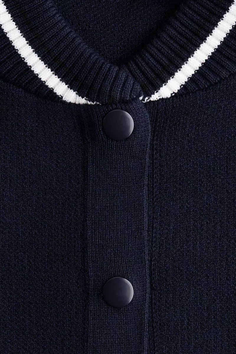 Knitted baseball jacket
