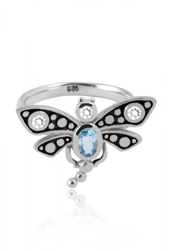 Jual Sunaka Jewelry Capung Bali Silver Exotic Dragonfly Ring Blue Topaz Stone Original Zalora Indonesia