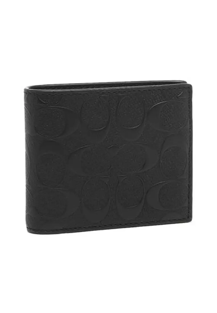 Buy Coach COACH COMPACT ID WALLET IN SIGNATURE CROSSGRAIN LEATHER
