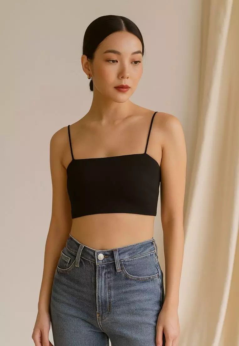 2 Pack Premium Agnes Ice Silk Bralette Inner Top Tube Top in Black and Beige