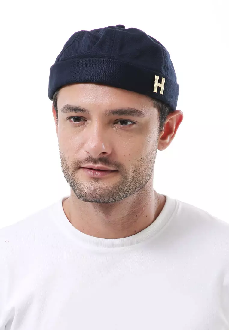 Kai Topi Peci Miki Hat Polos Pria Wanita Uniqe Design Material Cotton ORIGINAL - Navy