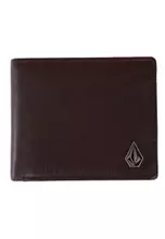 Volcom Portafoglio Uomo Halfstone In Pelle Marrone – Modello A Due Antine