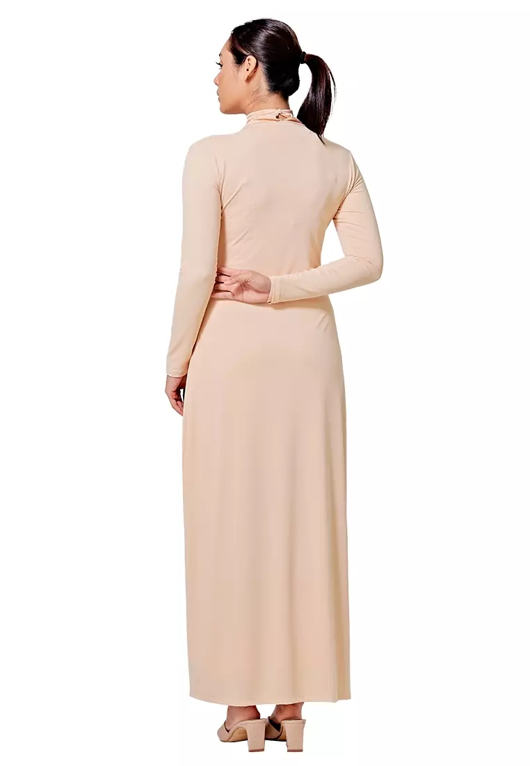 Inner Dress Turtleneck Long Sleeve in Beige