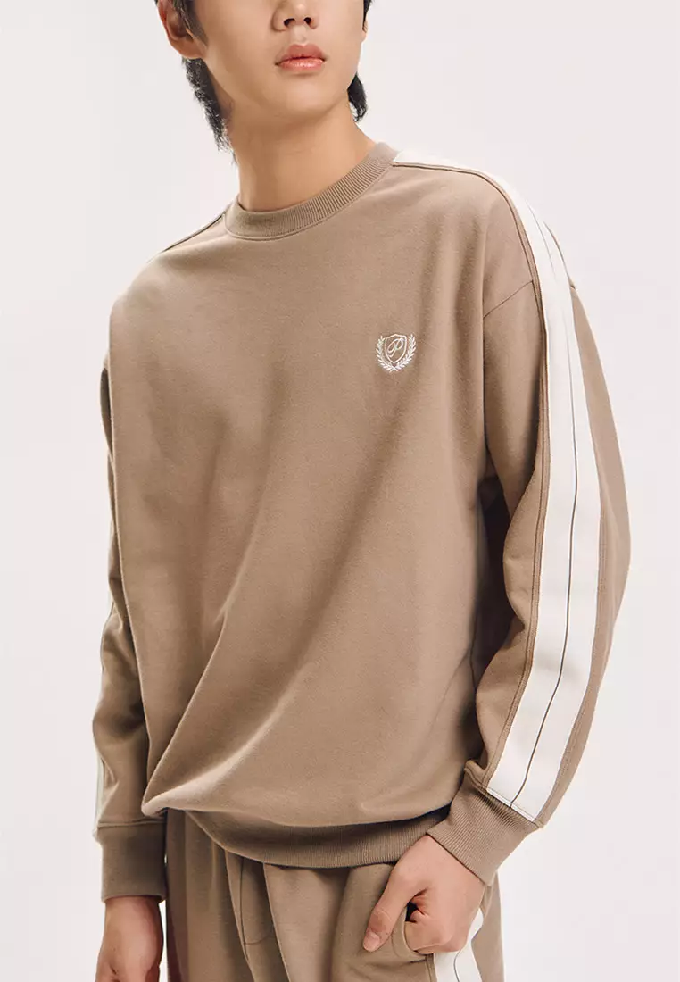 Relaxed Fit Pullover Sweater with Embroidery