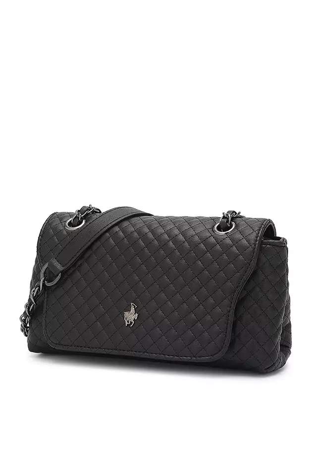 Quilted Sling Bag / Crossbody Bag - Black