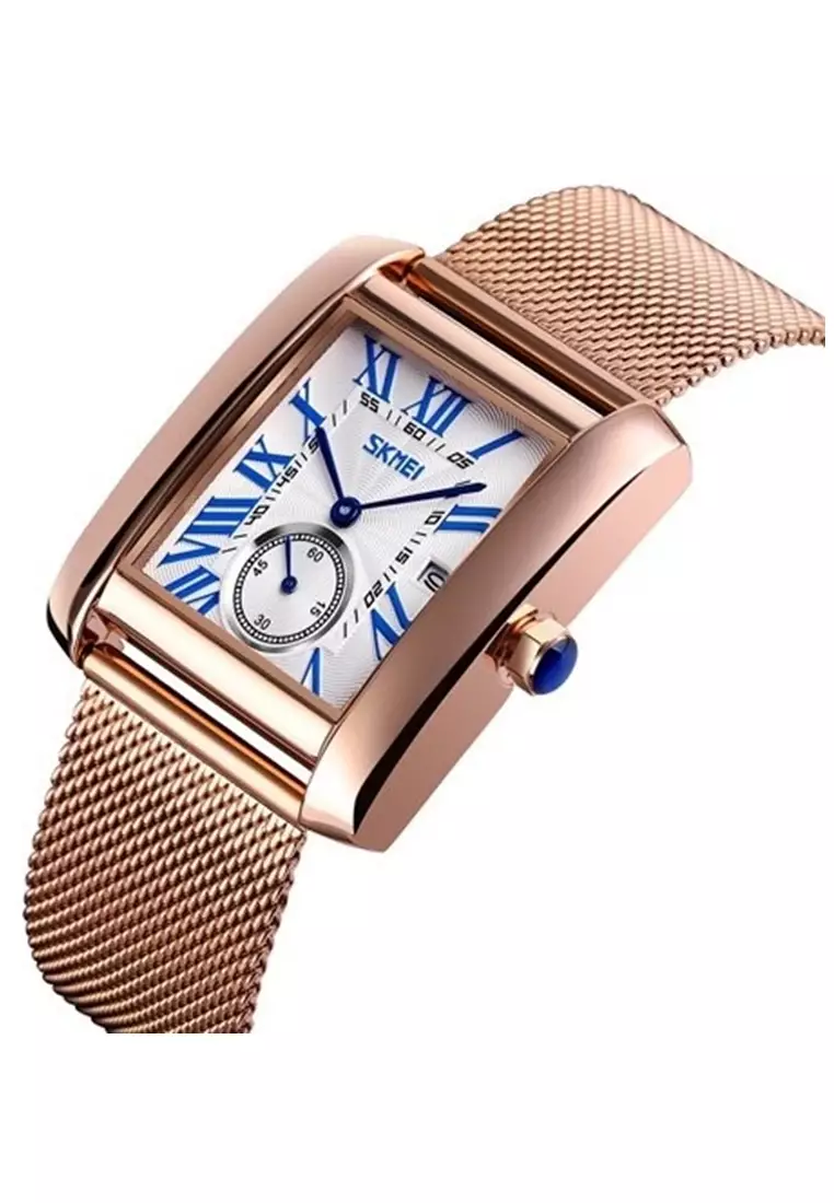 Jam Tangan Casual Analog Pria Water Resistant 30m Strap Tali Material Stainless Steel WQ23 ORIGINAL