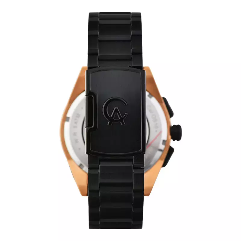 Jam Tangan Pria Alexandre Christie Chronograph AC 6654 MC BBRBA Black Dial Black Stainless Steel Strap + Extra Strap