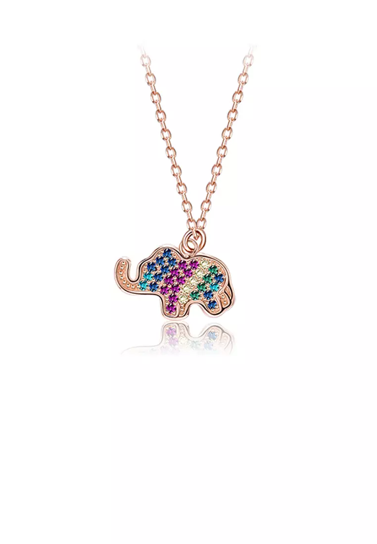 Buy Glamorousky 925 Sterling Silver Plated Rose Gold Simple Cute