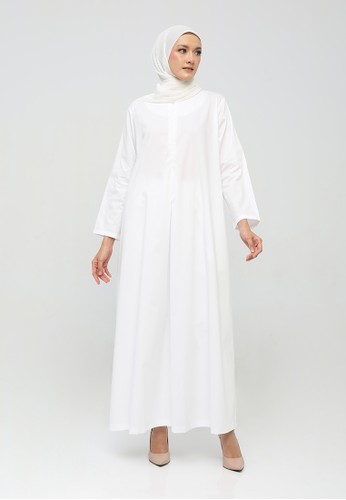 Anggiasari Mawardi white Abaya White Loose Dress F910FAAA32A494GS_1
