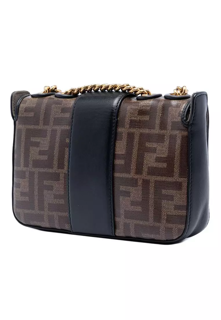 Pre-Loved Fendi Mini Ff 1974 Glazed Fabric Stamp Patch Crossbody