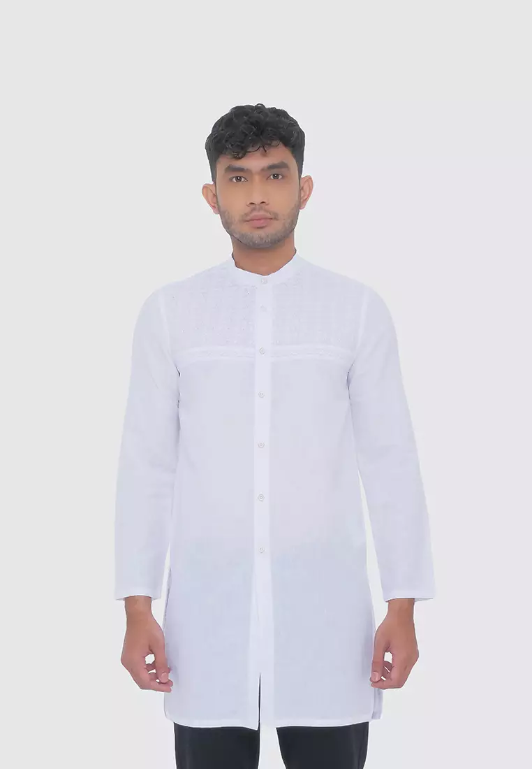 MOC Gamis Pria Lengan Panjang VLADIMIR - WHITE