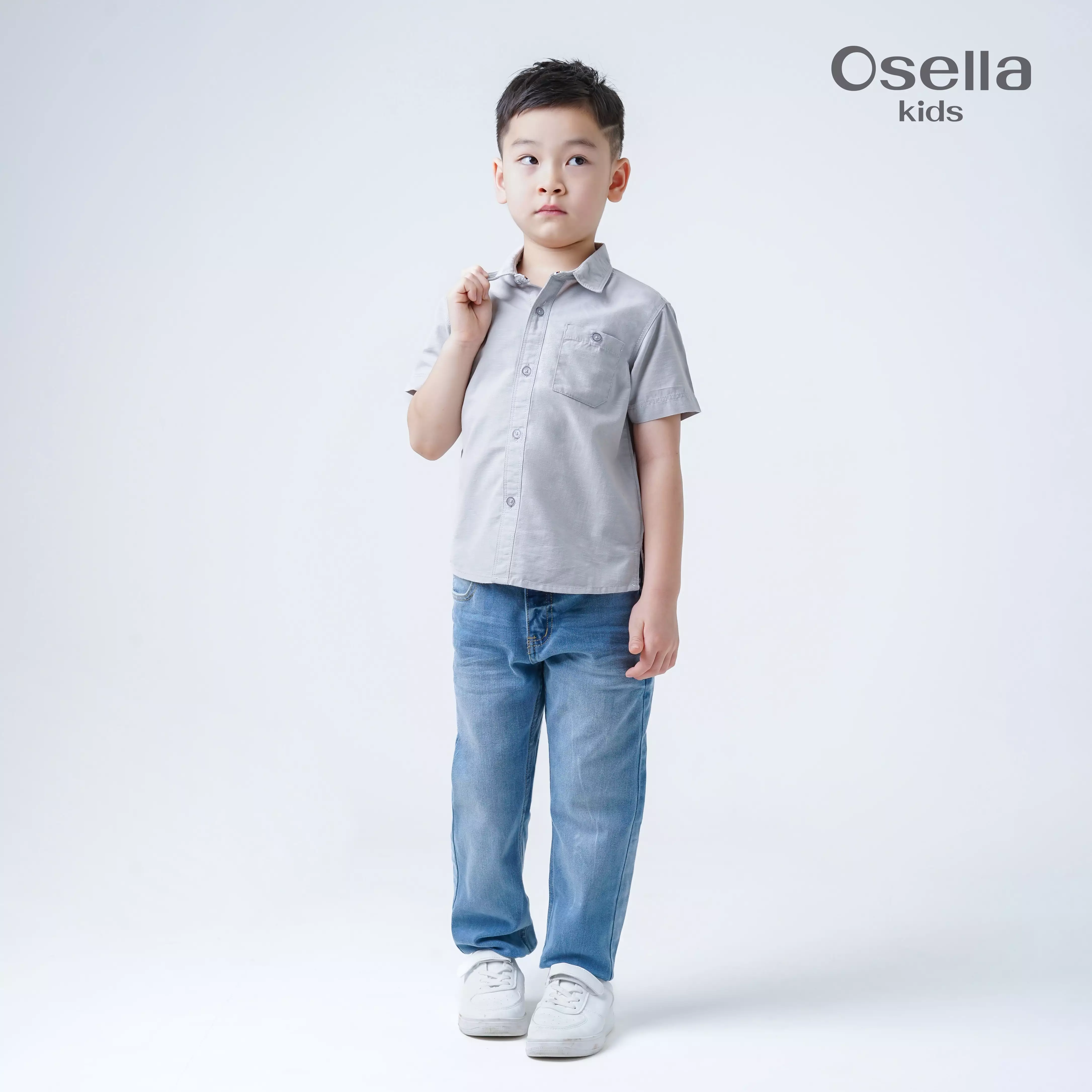 Osella Kids Elmer Regular Fit Short Shirt 2232660348 | Kemeja Formal Anak Laki Laki