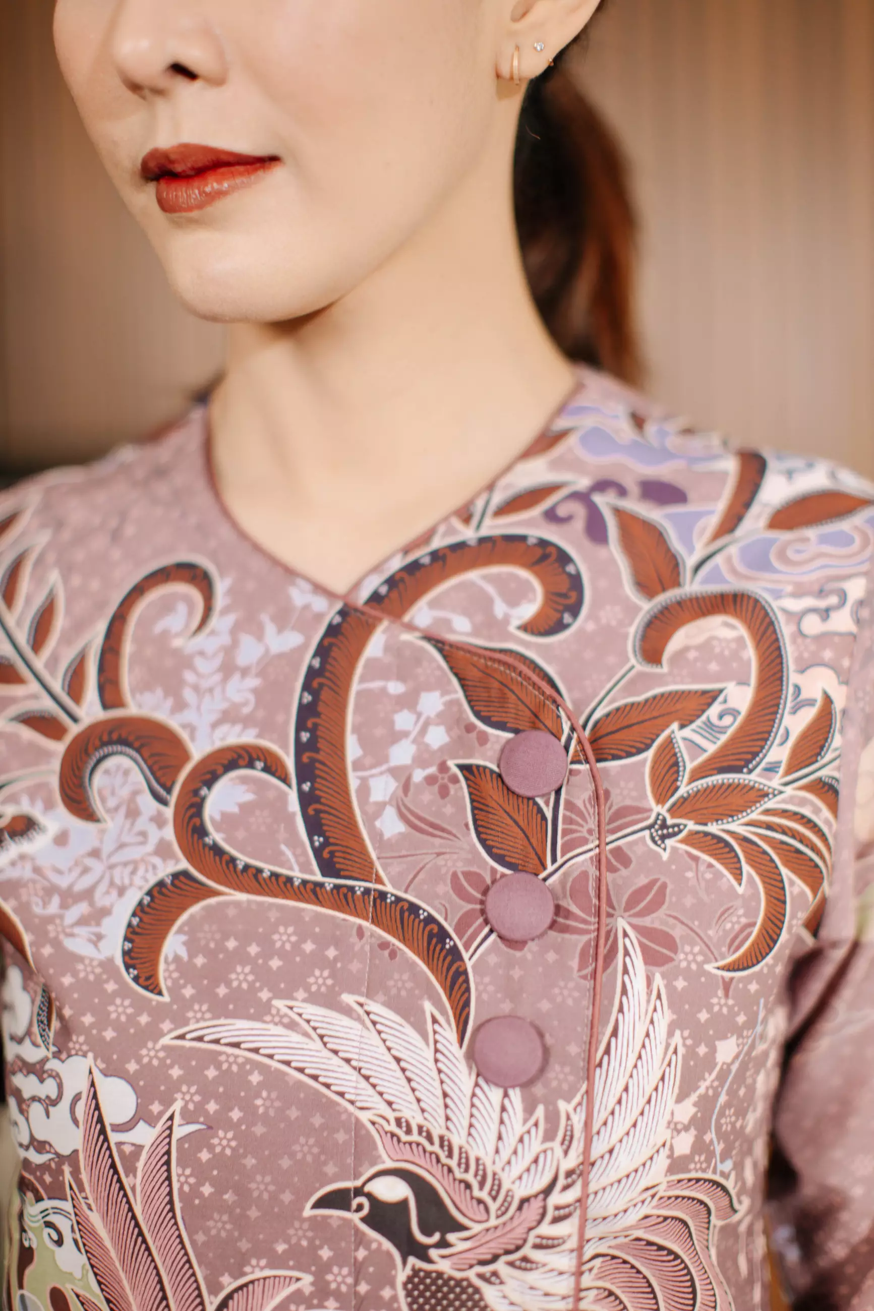 Namora Lilac Blouse Wanita  Digital Print