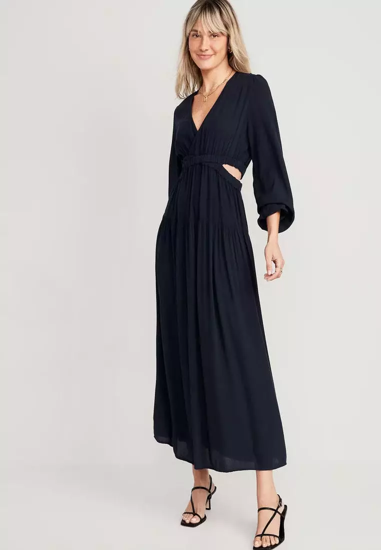 Buy Old Navy Matching Waist-Defined Crepe Side-Cutout Maxi Dress for Women  2026 Online | ZALORA Philippines