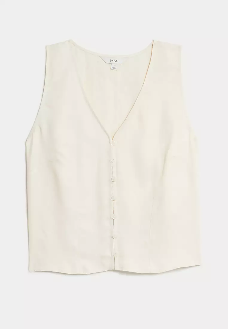 Satin Single Breasted Waistcoat