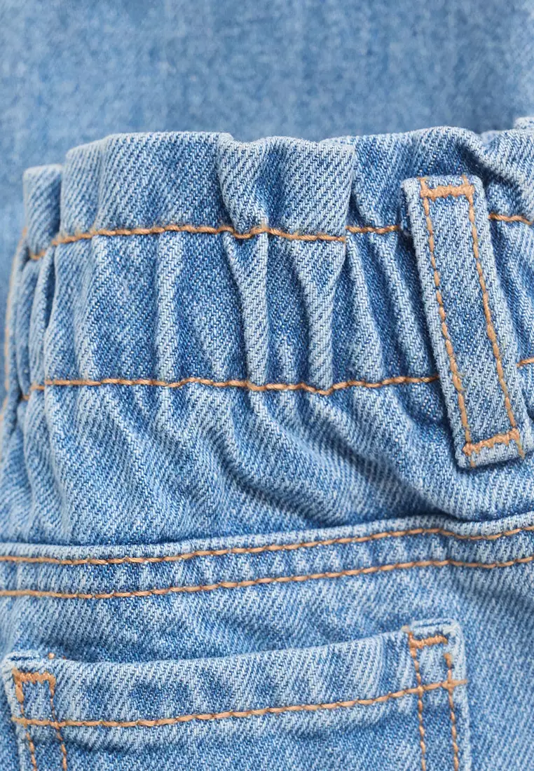 Paper Bag Jeans with Buttons