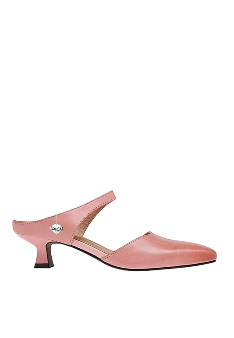 Discount on Twenty Eight Shoes  shoes - SKU: VANSA Top Wash Cowhide Dense Toe Semi-Slippers VSW-Ff-93483