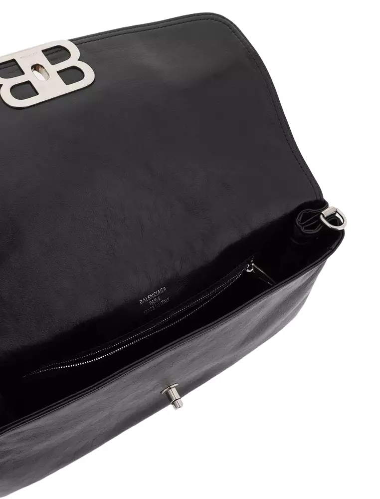 Buy Balenciaga BB Soft Medium Flap Shoulder Bag in Black