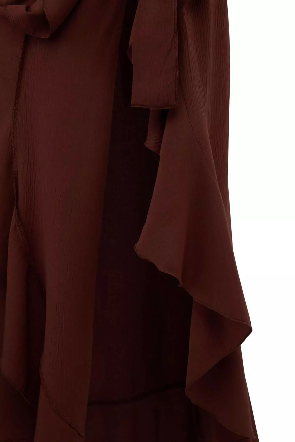 Brown Woven Flounce Maxi Beach Skirt Tbess19Wv4