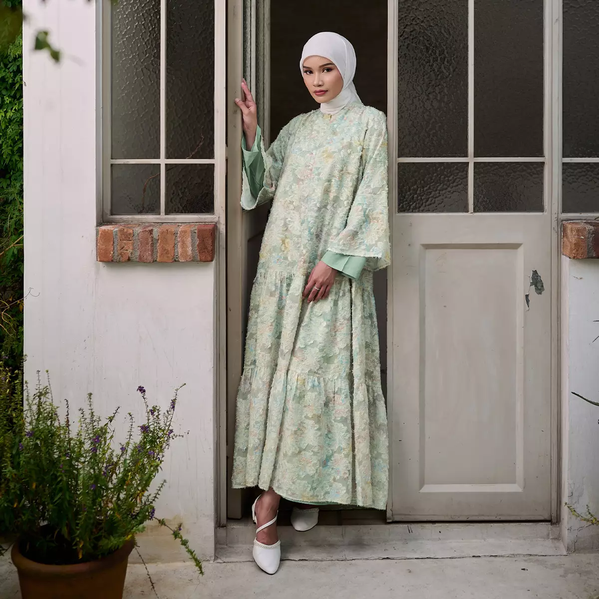 [Raya Collection] ZM Zaskia Mecca - Rilue Lime Plain - Gamis Wanita - Primadona Series Edisi Lilya Senja