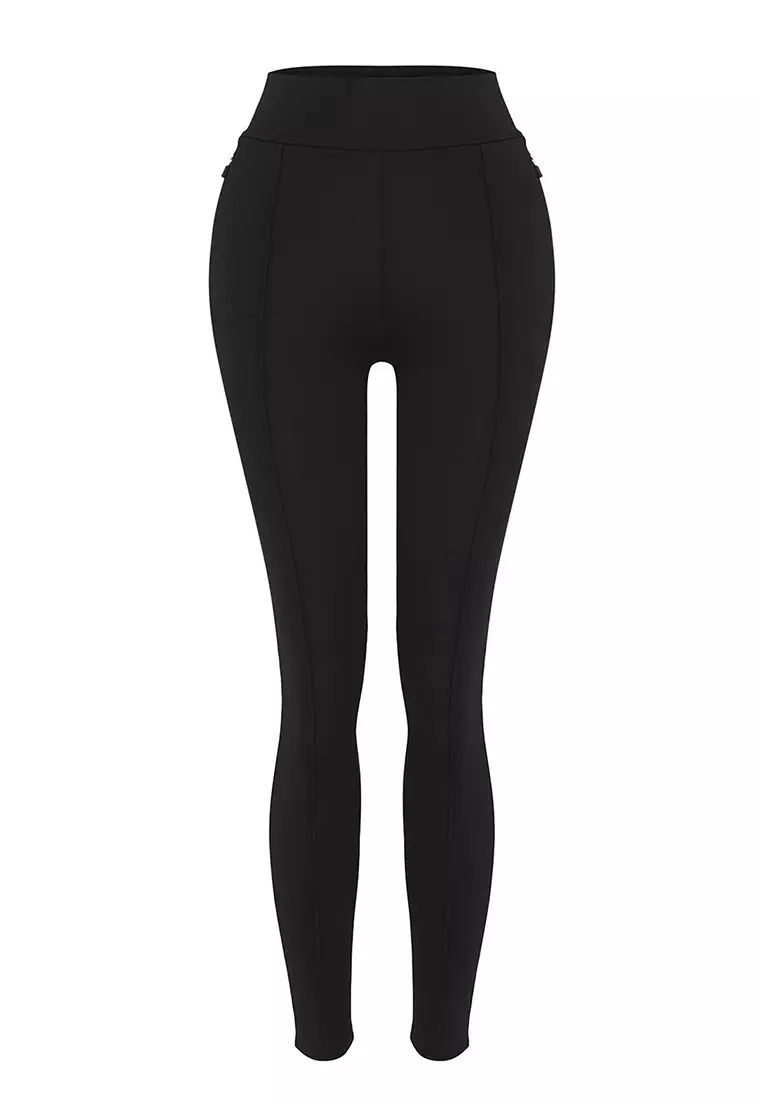 Pocket Detailed Knitted Sports Tights