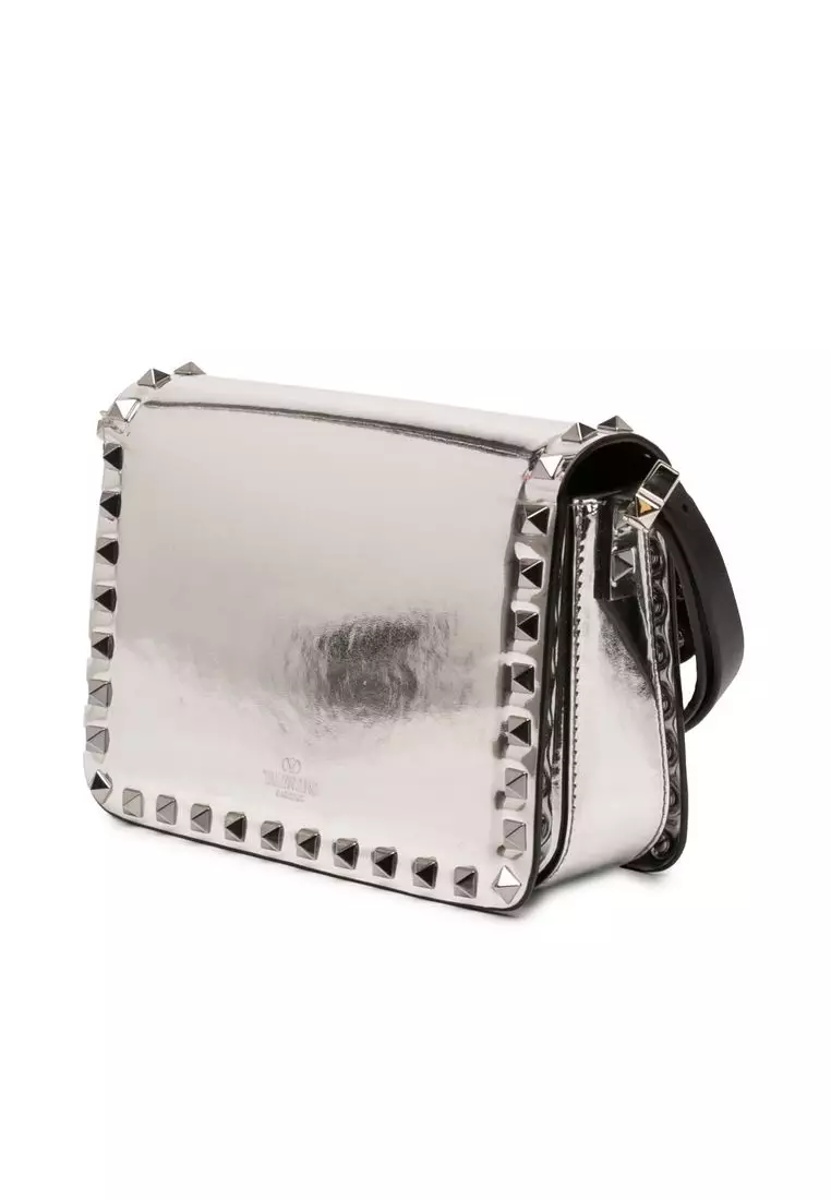 Pre-Loved Valentino Small Mirror Calfskin Rockstud23 Shoulder Bag